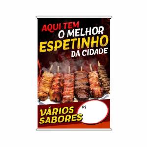 Banner 40x60 Lona 280g 40x60cm 4x0 fosca Madeira e cordinha 